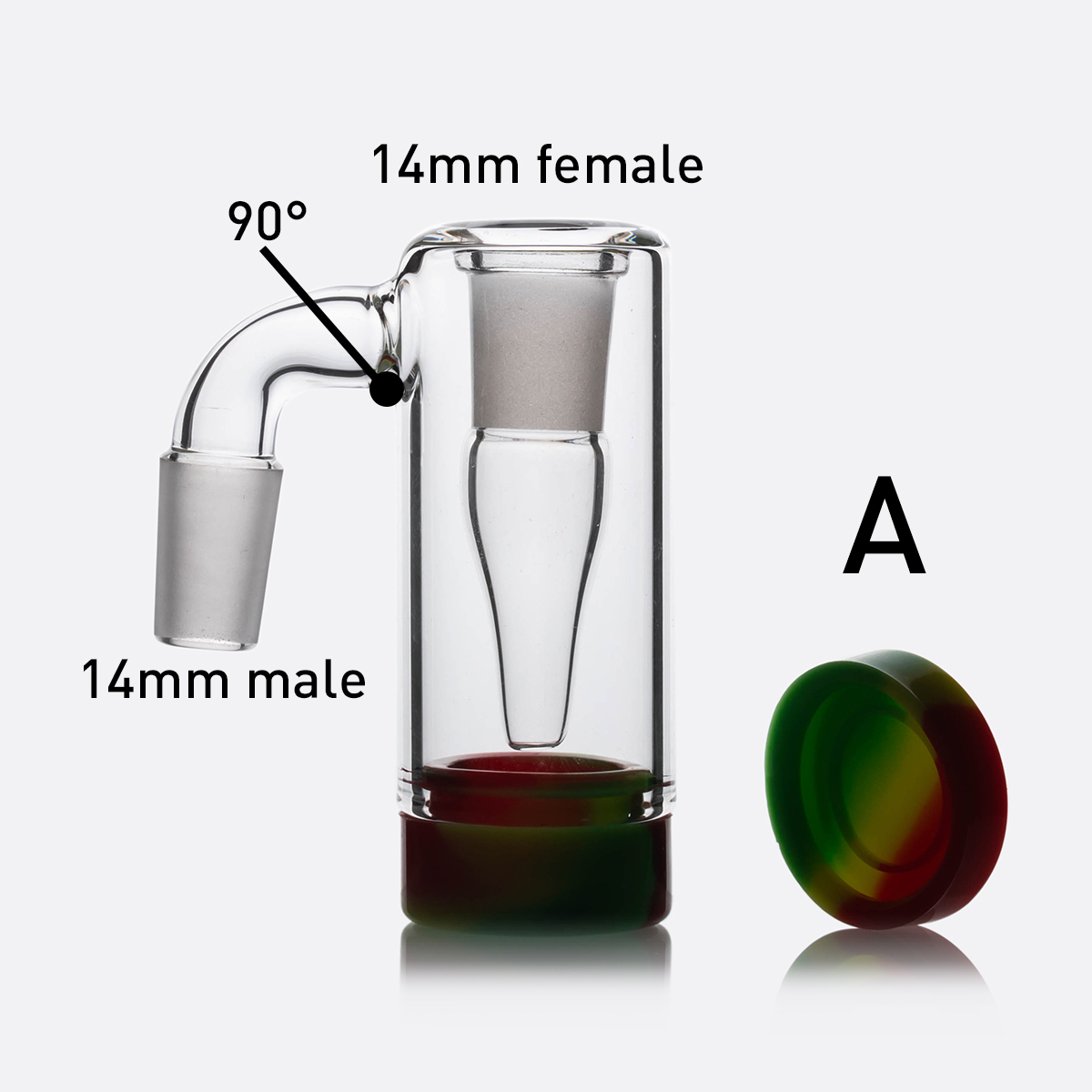 

45 90 Degree Glass Ash Catcher Bowls With 14mm Male Joint Bubbler Hookahs Perc Bong Silicone Container for Dab Rig Bongs