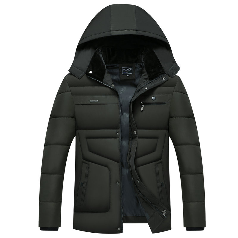 

Men Warm Winter Jacket Man Thick Hooded Loose 2019 Winter Coats Windbreak Outwear Streetwear BY165, Black