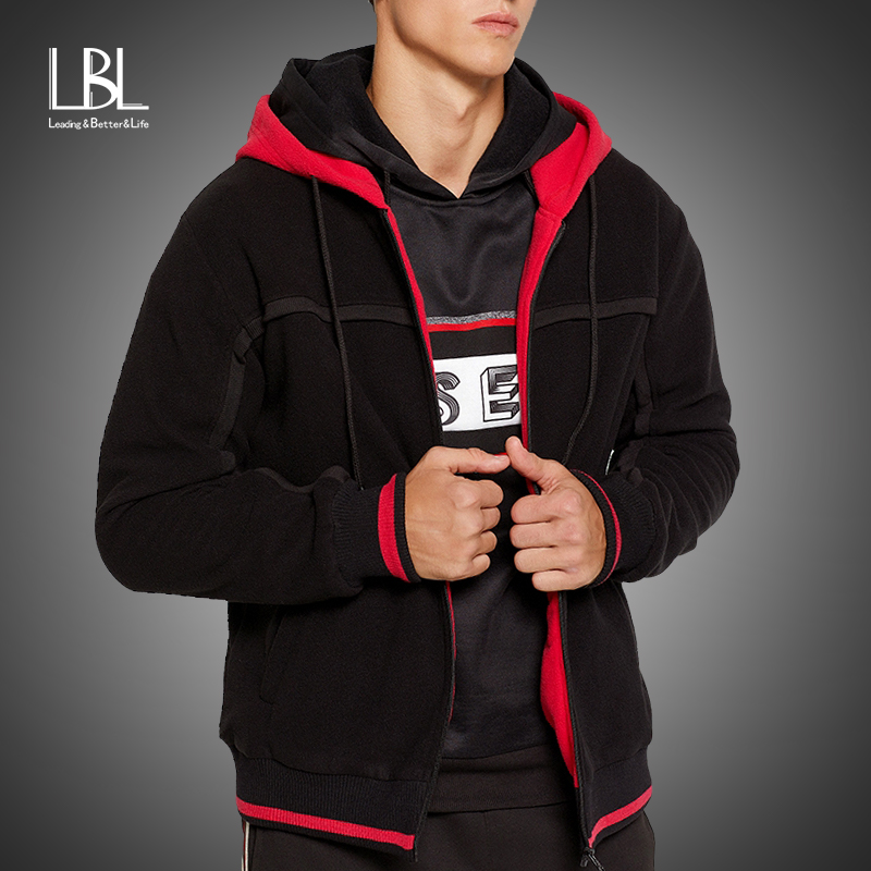 men's winter thicken hoodies zipper warm coat