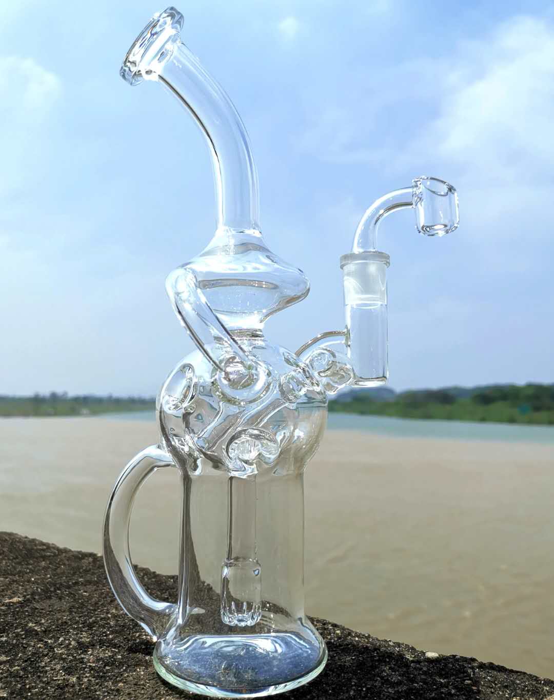 

Six class design recycler bong oil burner oil rig water pipes glass recycler feb egg bong type glass hookahs