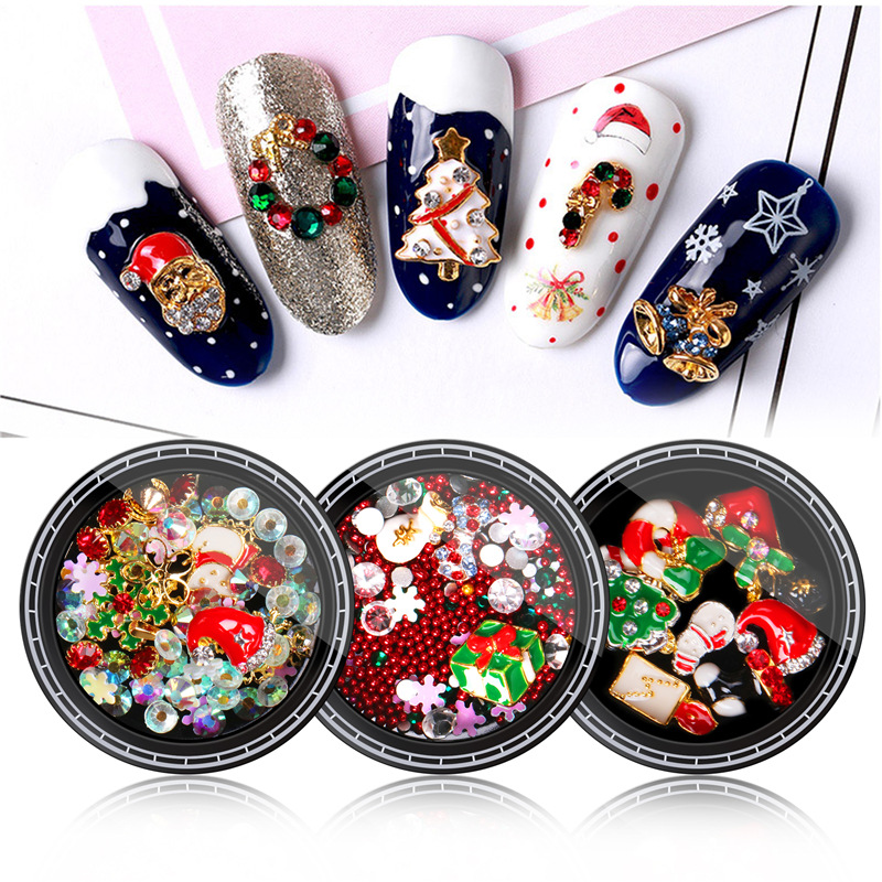 

3D Nail Rhinestones Rose Crystal Stone Nail Art Decoration Mini Beads Christmas Accessories DIY Decors Tips Art