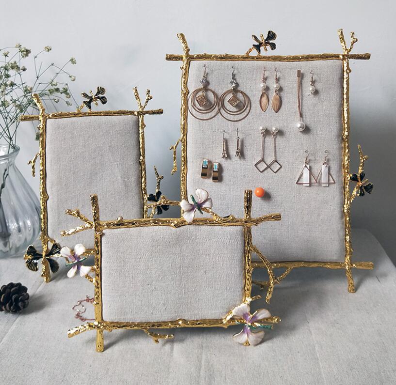 Photo frame Earrings Home Storage display shelf decorative plate ear stud show panels jewelry panel rack-image-525435882
