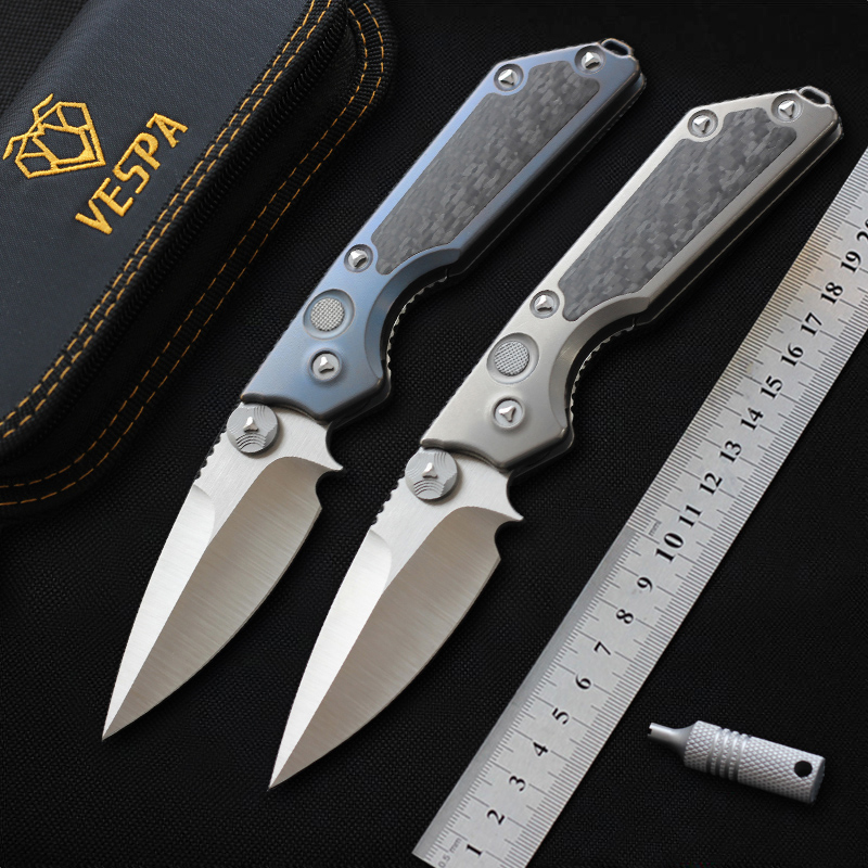 

VESPA MSG-2 Dual-Action pocket knife folding knives Austria M390 Powder steel Blade TC4+CF Handle outdoor camping survival hunting knifes Automatic EDC