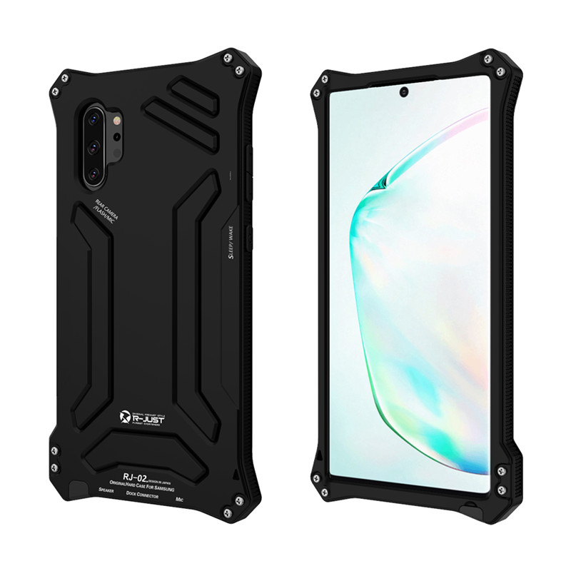 

R-JUST cases for Samsung Note 10 Plus 9 S9 S10 Aluminum Splashing water/Anti-dusty/Anti-shock Phone metal Covers