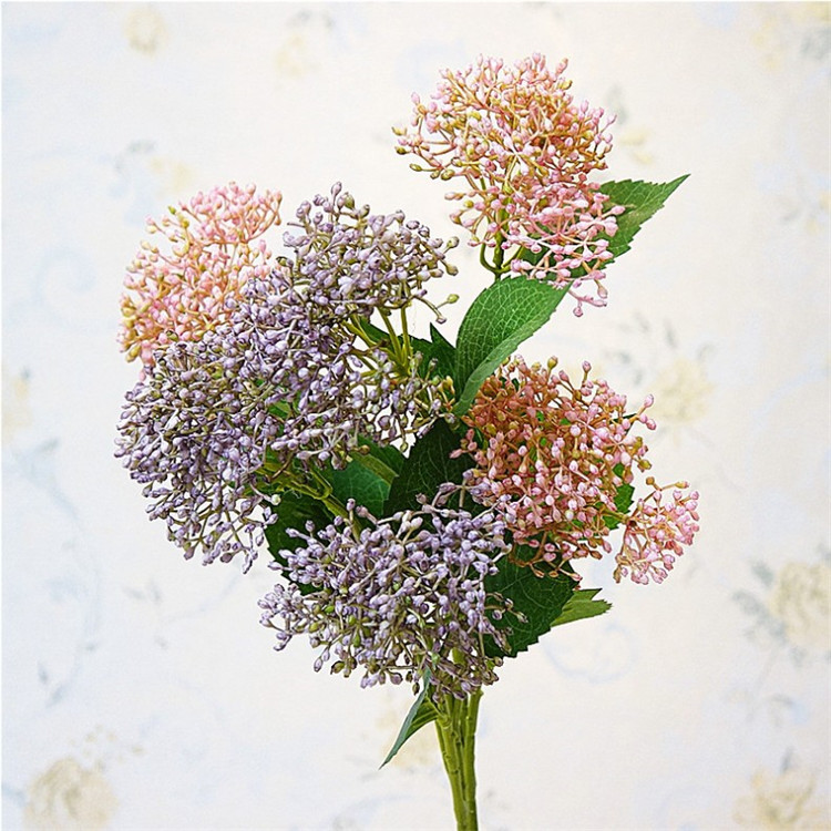 

Fake Short Stem Tree Berry (3 stems/piece) 27.56" Length Simulation Plastic Hydrangea Ftuit for Wedding Home Decorative Artificial Flowers, White