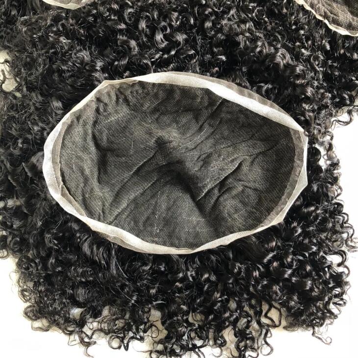 

Male Hair Wig Hairpieces Body Curl Full Lace Toupee 4mm 6mm 8mm 10mm 12mm European Virgin Remy Human Hair Replacement for Black Mens, As your choice