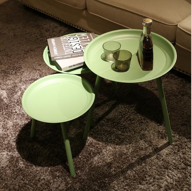 Tea table Bedroom Furniture simple small family balcony living room iron art sofa side Mini personality round tables corner a few-image-487639161