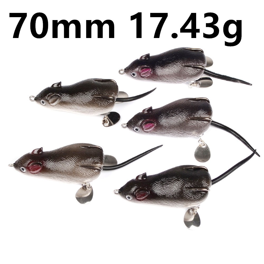 

5pcs 70mm 17.43g Black Mouse Hook Fishing Hooks Fishhooks Soft Baits & Lures c-005