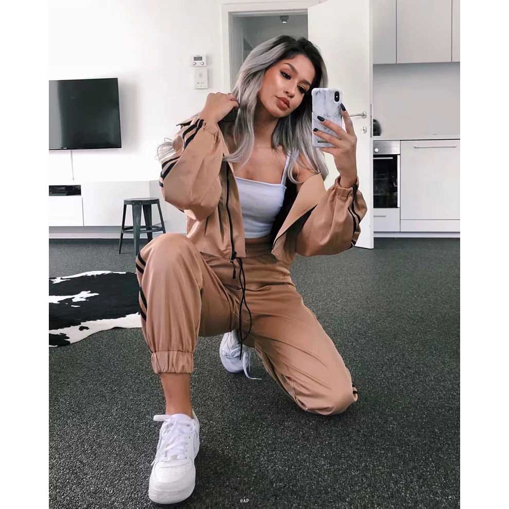 

Womens Designer Tracksuits Cardigan sports suit loose side leggings harem pants + short hooded Casual Sports Suit 2020 Hot Sale, Purple