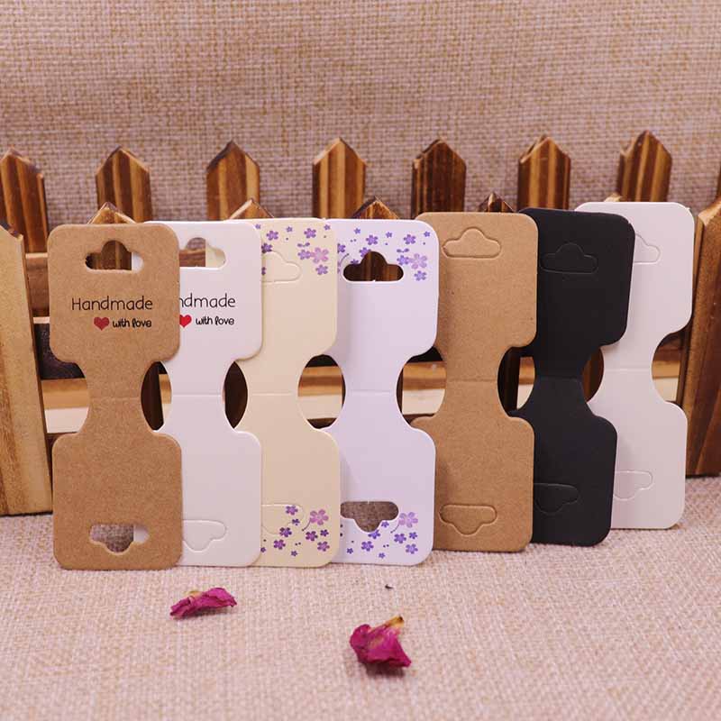 

500pcs 2018 Hot New Kraft Necklace Card DIY Blank Kraft Necklace Card Custom Jewelry 300gsm Paper Cardboard 90x35mm