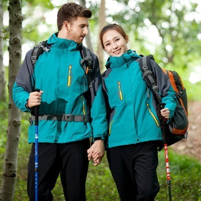 

Outdoor Winter Men' Hiking Three In One Jacket Men Women Removable Linner Breathable Windbreaker Waterproof Camping Ski Coat, Woman orange