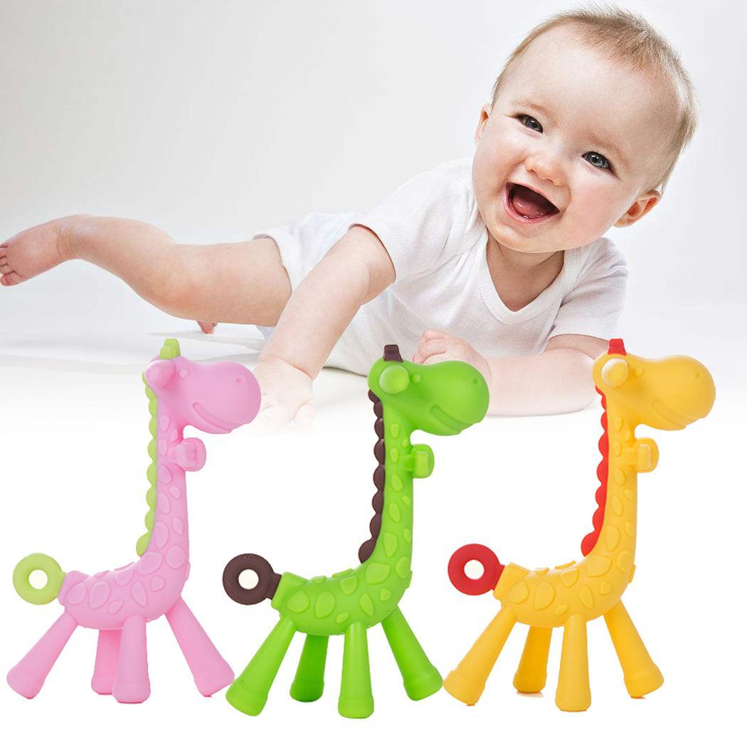 

Silicone Giraffe Teether Soft Baby Teething Toy BPA Free Giraffe Pendant Necklace Baby Food Grade Necklace Teething Hanging Toy