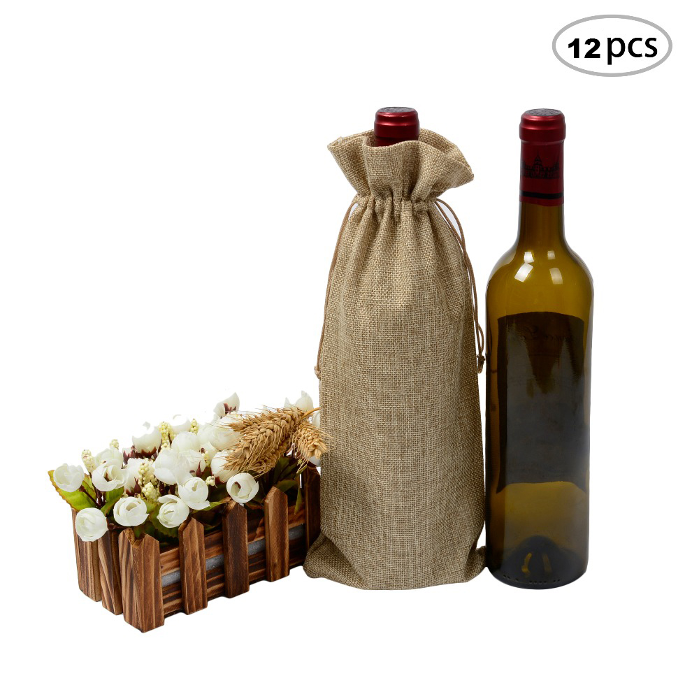 Vino 10 x Organza puro Bottiglia di vino sacchetti regalo per il presente del partito Matrimoni
