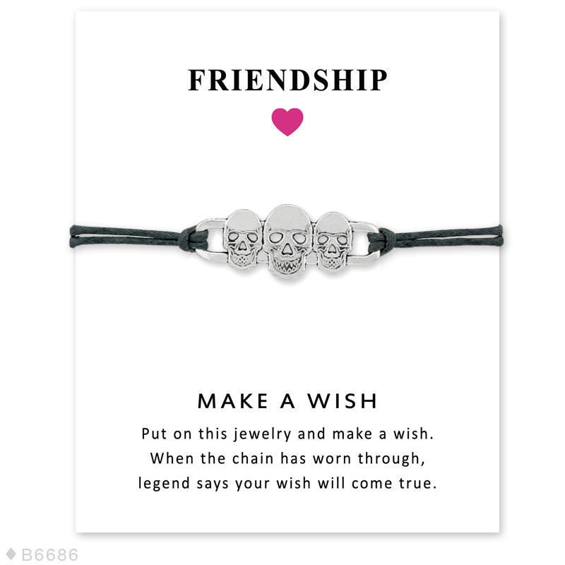 

Friendship Gift Silver Sugar Skull Charm Mens Bracelets For Women