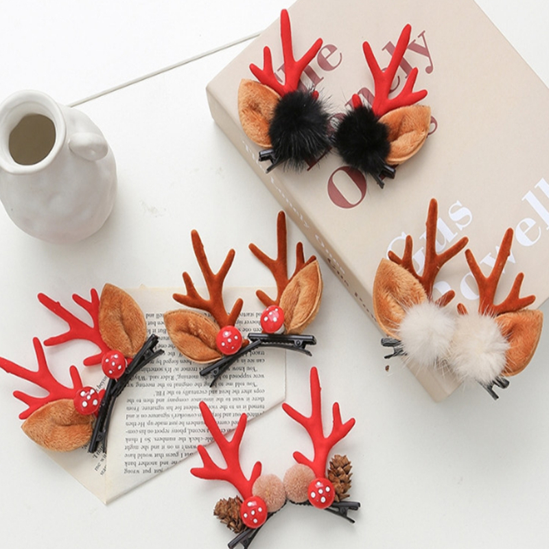

Christmas hair clips 11 style Girls Rabbit ear antler hair pins Baby cute Barrettes Children Hair Accessorie EJJ47, #10