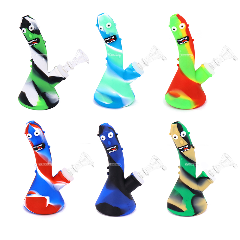 

6'' cucumber Silicone Water Pipe silicone Bongs FDA smoking pipes tobacco water pipe glass bong hooka