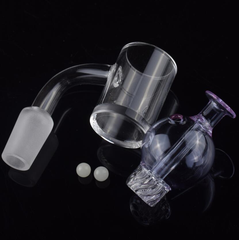 

New product 5mm Clear Bottom Quartz Banger Flat Top Quartz Nail with Cyclone Spinning Carb Cap Luminous Terp Pearl Insert for Glass Bongs