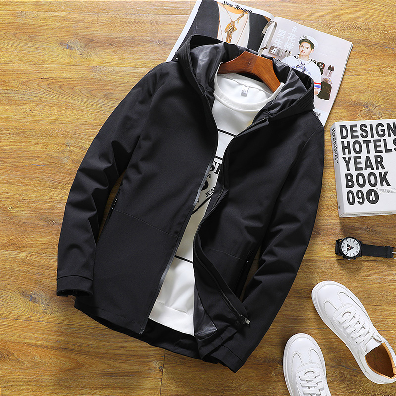 

mens jacket light-reflecting men's windbreaker autumn men's jacket bomber jackets for men pilot streetwear coat track, Black