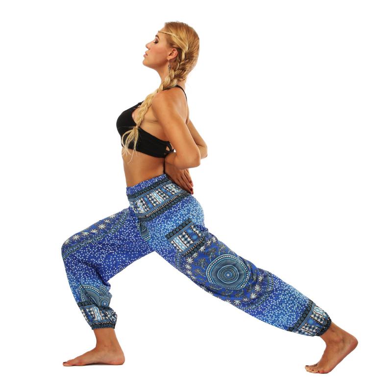 

Fashion Number Printing Elastic Force Belt Wide Leg Pants Belly Dance Special-purpose Bloomers, As pic