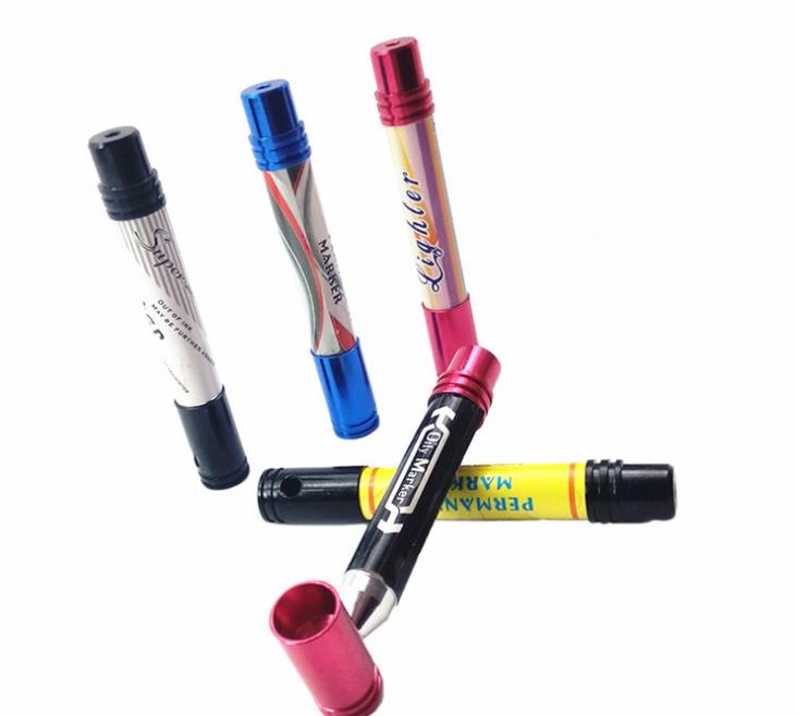 

New Marking Pen Portable Metal Pipe Creative Individuality Multi-filter Pipe