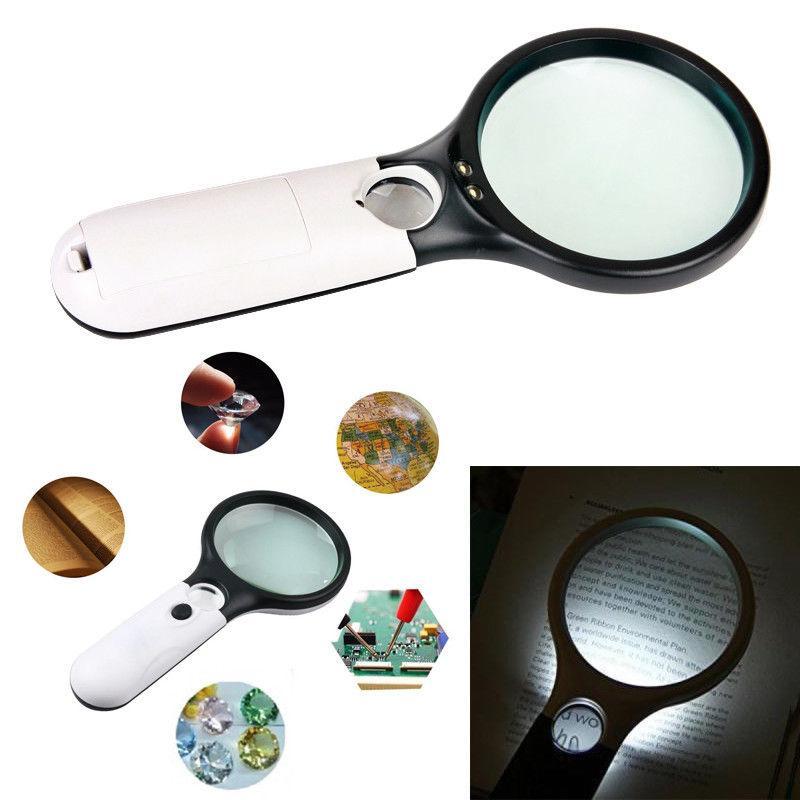 

Scope magnifier 3 LED Light 45X Magnifying Glass Lens Handheld Mini Pocket Microscope Reading Jewelry 25pcs