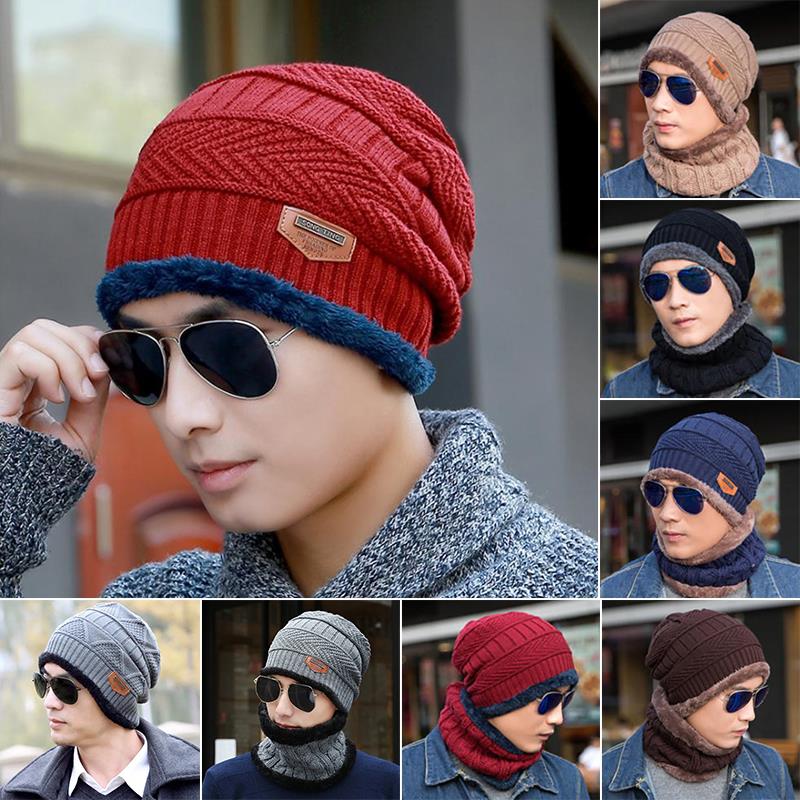 

Hat + Scarf Earmuffs Knitted Woolly Fleece Acrylic Beanie Wool Cap Ski Cap Winter 2020 Warm Sun Visors Apparel, Grey hat