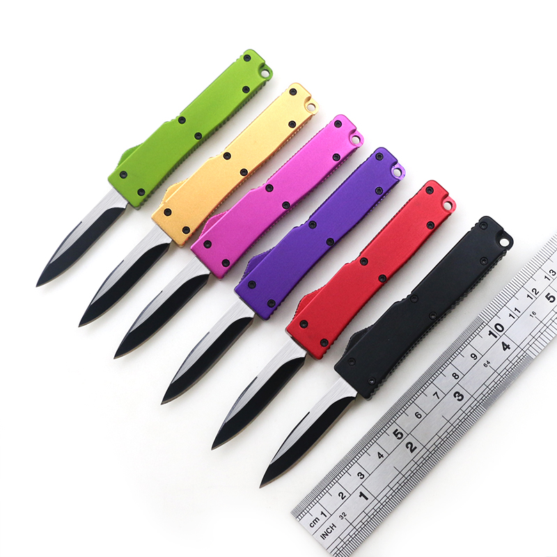 

high quality 5.1 "CNC Aluminum Handle 440 Blade Mini Automatic Knife with Clips Portable Key knife Outdoor EDC pocket knife Free shipping