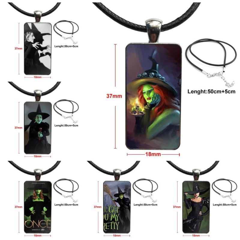 

Wicked Witch Of The West For Women Party Gift Fashion Glass Cabochon Pendant Rectangle Necklace Choker Necklace Jewelry
