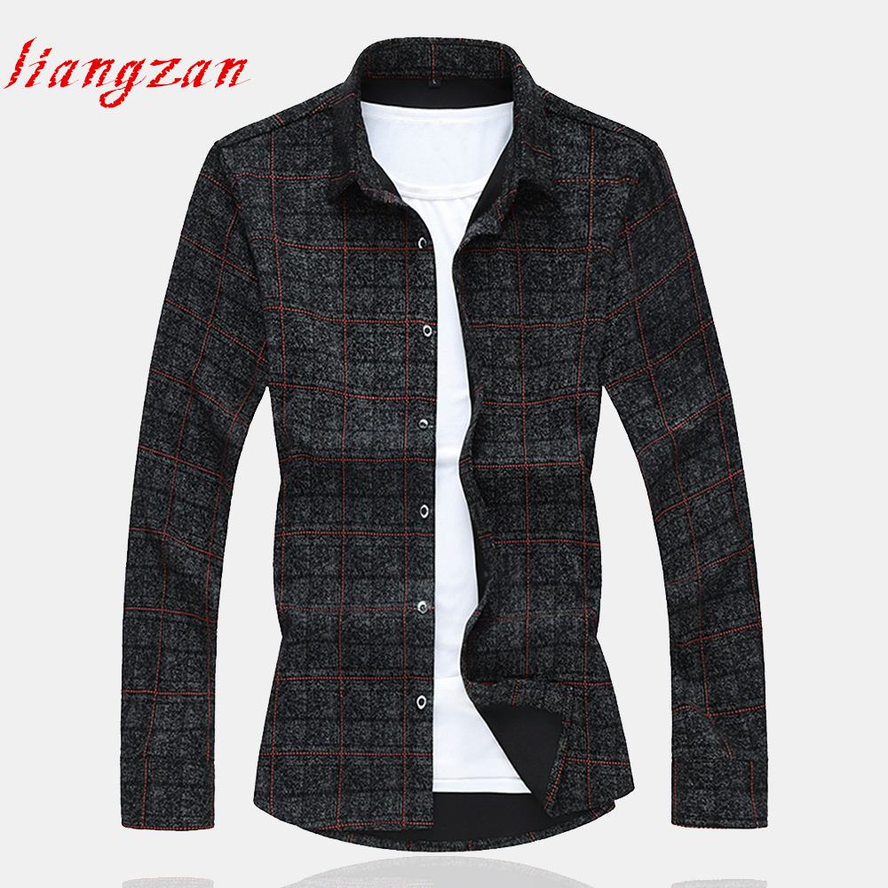 

Men Long Sleeve Plaid Shirts Autumn Red Loose Clothes SL-A70, Red plaid