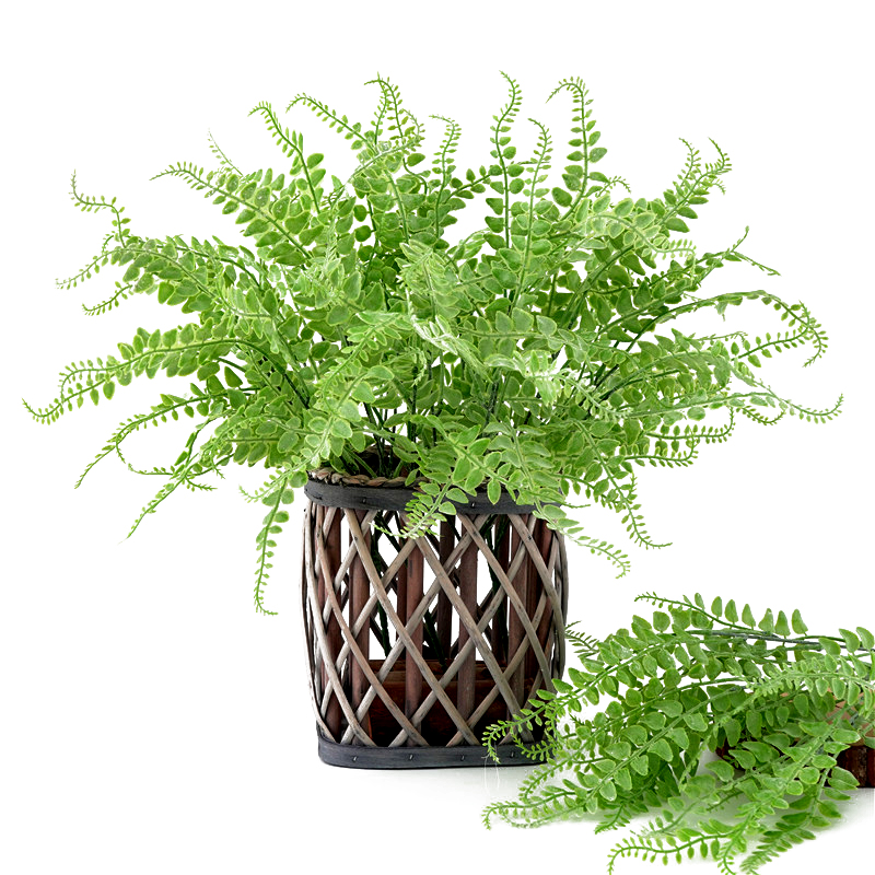 

Simulation Green Leaf Artificial Wall Hanging Plants Bunch Bonsai Decoration Fern Grass Bushes Flower Home Office Decorative, As pic.