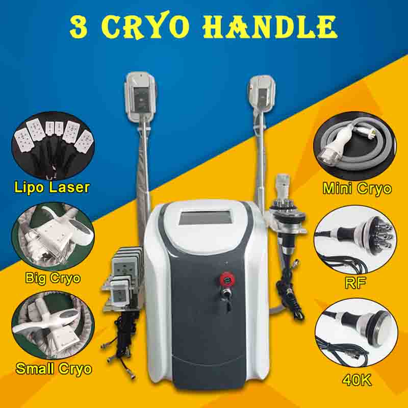 2019 nouvelle arrivée !!! Cryolipolysis 3 Cryo poignées de gel de gel Machine à la taille de la taille de la machine minceur Cavitation RF Réduct