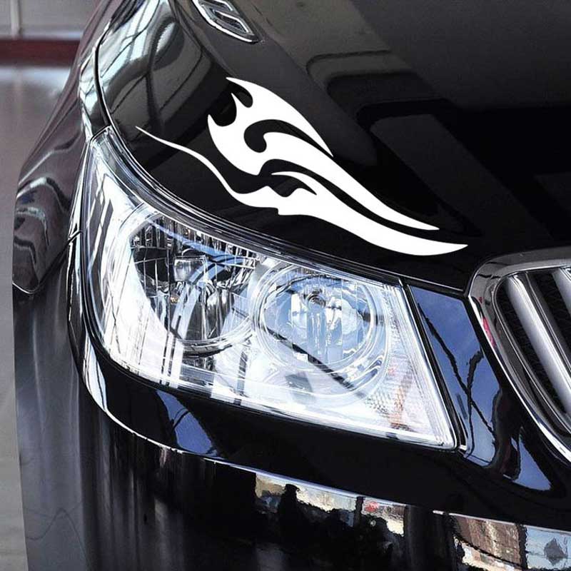 1PC Flame Car Stickers Modified Scratches Bumper Creativer Decals-image-469478534