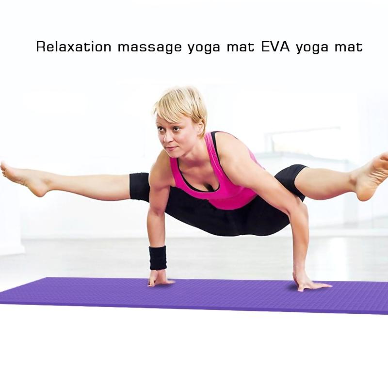 

4MM Yoga Mat EVA Non-slip Fitness Slim Yoga Gym Exercise Mats Pilates Gym Exercise Pads Fitness Mat 173x55CM, Blue
