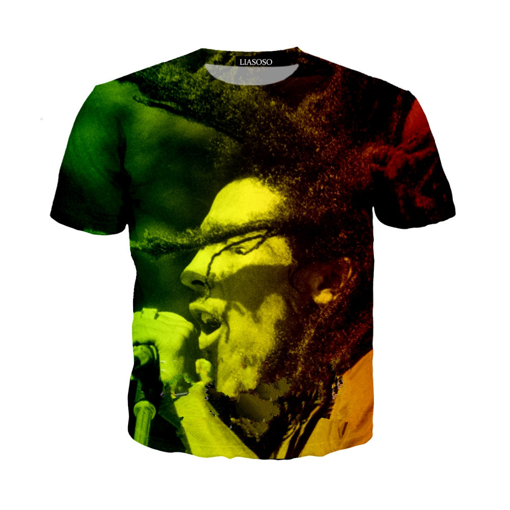 

Newest Popular Singer Reggae Bob Marley T Shirt Men Women Unisex Funny 3d Print Summer Short Sleeve O Neck Crewneck Casual Tops A108, Multi