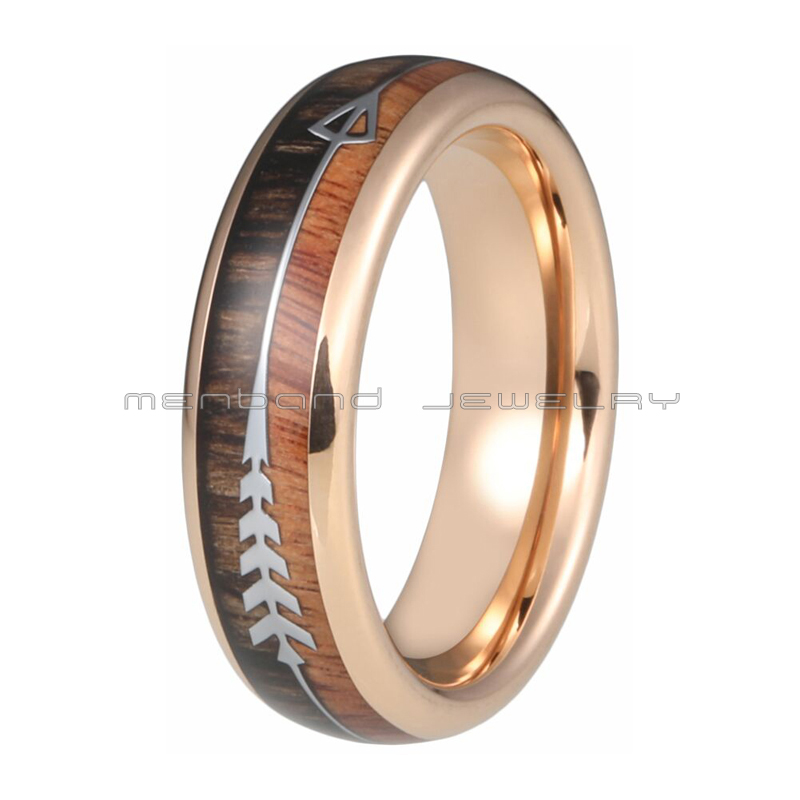 Banda de Carburo de Tungsteno Anillo 6mm Plata Pulida con detalles de línea de oro doble