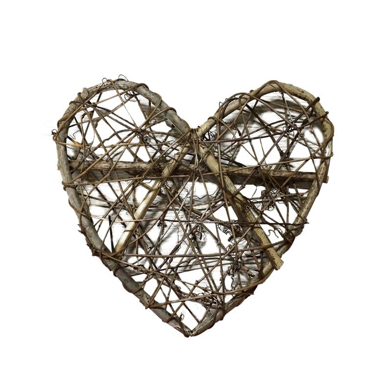 

Heart Christmas Wreath Artificial Rattan Wreath Wedding Christmas Tree Decor DIY Hanging Woven Garlands Craft, As shown