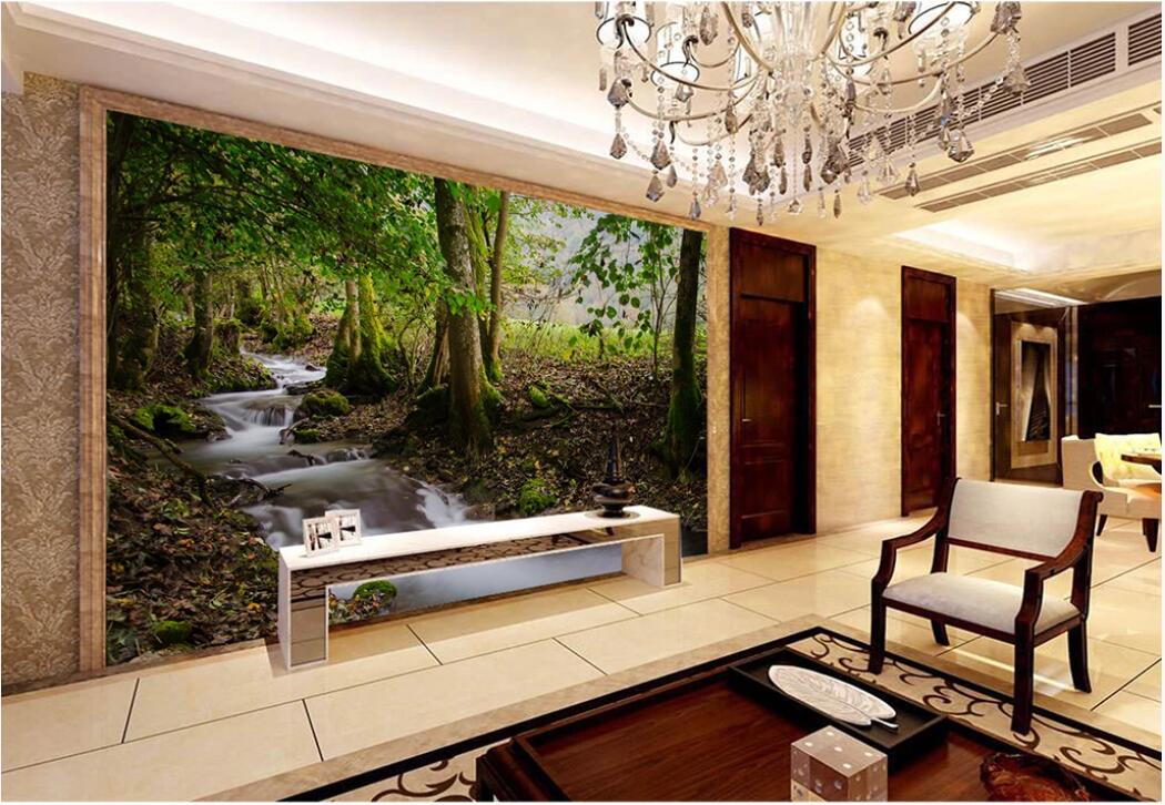 

3d photo wallpaper custom mural Primeval forest streams decorate the background wall wallpaper for walls 3 d, Non-woven wallpaper