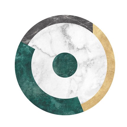 

Round Marble Style Geometric Carpet Bedroom Living Room Computer Chair Non-slip Mat