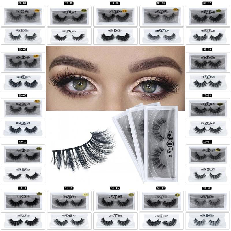 1 paire/lot 3D vison faux cils 100% vrai sibérien pleine bande faux cils longs individuels doux naturel épais cils vison cils Extensio