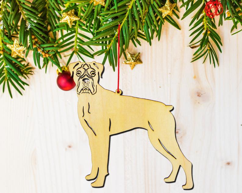 

Boxer Wooden Ornament,Wood-cut Dog,Christmas Tree Ornament,Personalized Boxer,Boxer ornament,Boxer Gifts,Boxer memorial,Custom ornament