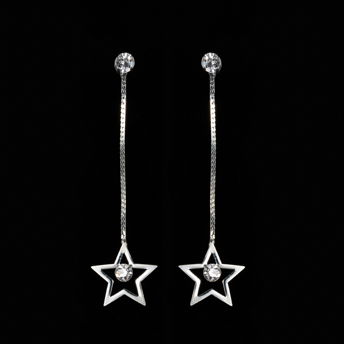 

Long Fund Tassels Eardrop Woman Temperament Joker Earring Diamond Hollow Out Five. Stars Pendeloque Cut Earrings Tide