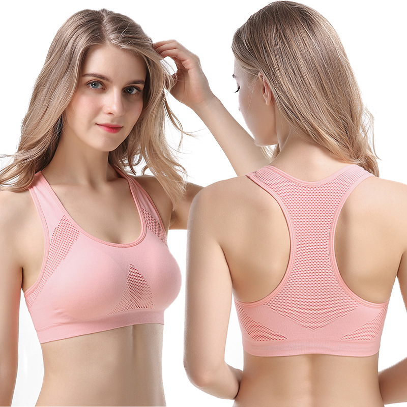 

M-XXL Wireless -resistant Sports Brassiere Running Yoga Fitness Push-up Vest Style Sports Underwear Womens /30, Green