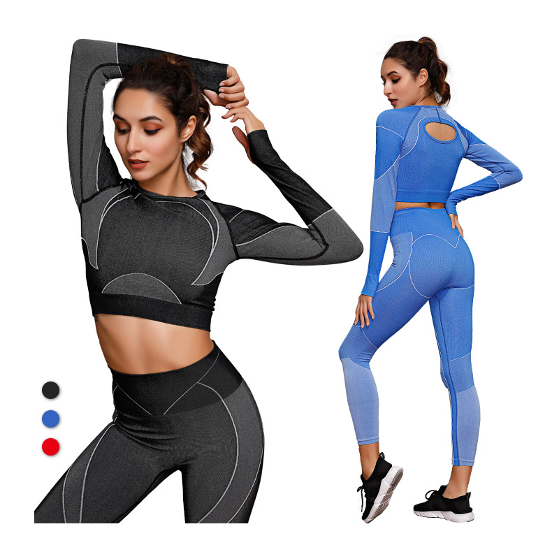 

Women Yoga Long Sleeve Tight Workout Crop Tops Hollow Sexy Seamless Running Shirts Gym Slim Female Quick Dry T, Black
