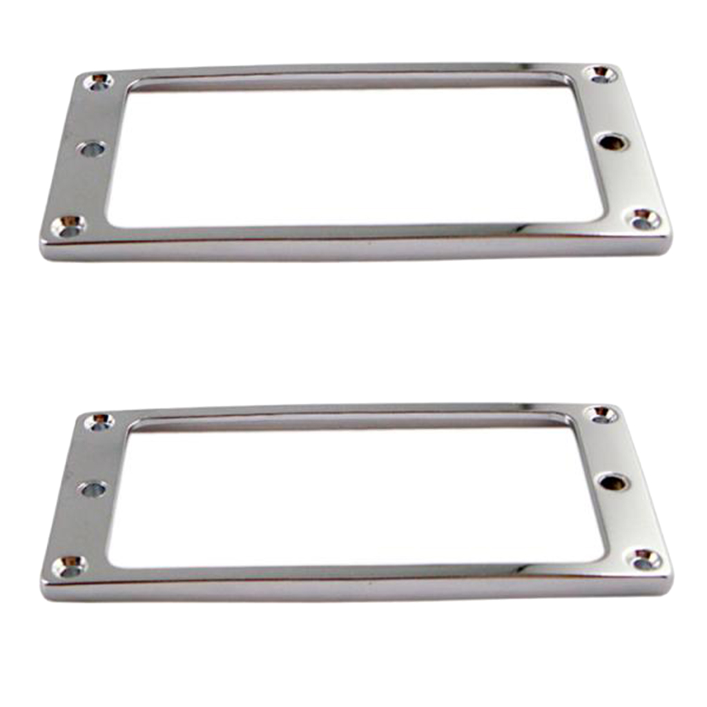

2 Pieces Silver Metal Electric Guitar Pickup Humbucker Flat Base Mounting Ring Inside Frame 4x4mm Musical Instrument Accessory