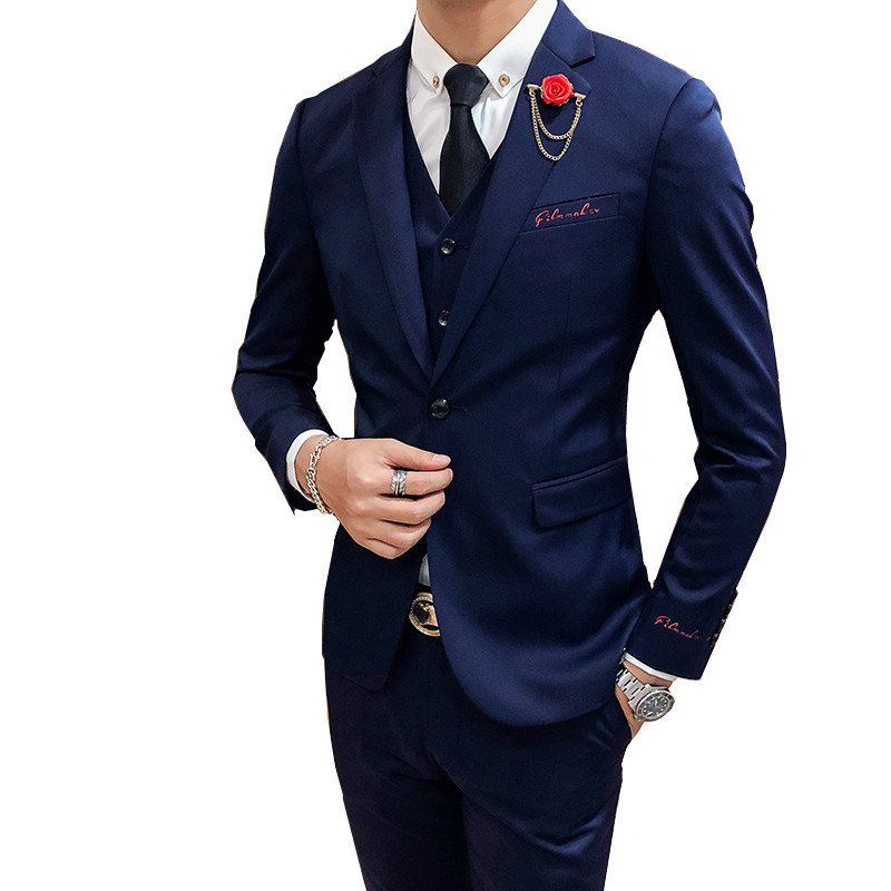 

MyLoddy Men Suit New Fashion 3 pieces Set Slim Fit Design Custom Made Groom Wedding Tuxedo (Jacket + Pants + Vest, Ivory