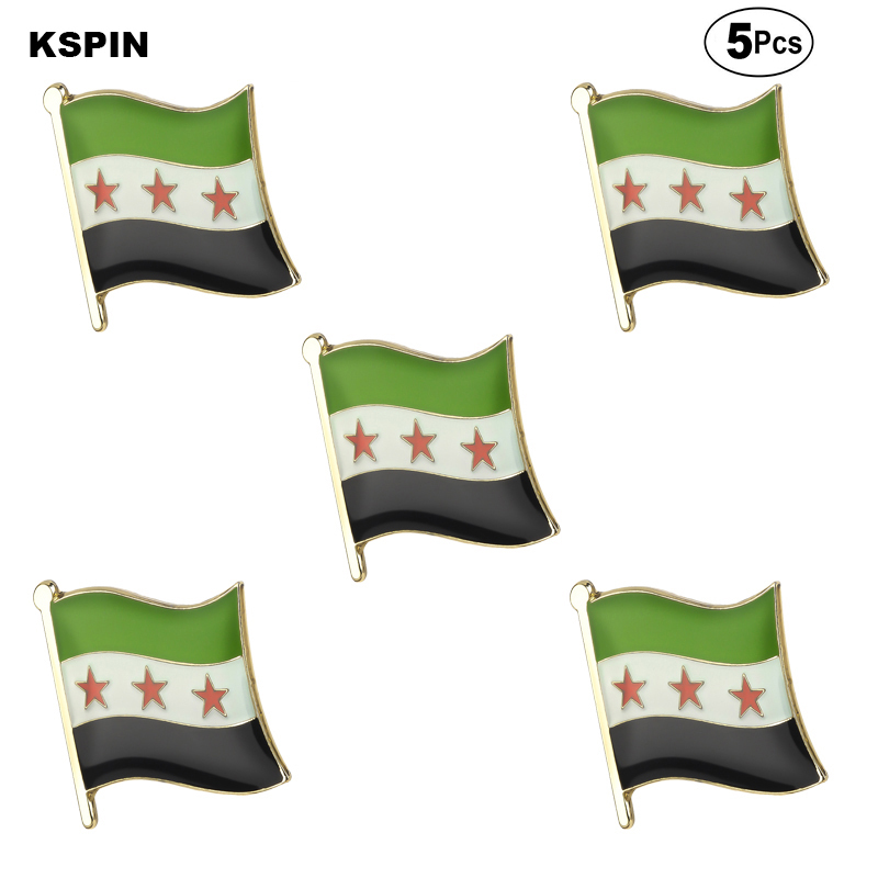 

Syria three star Brooches Lapel Pin Flag badge Brooch Pins Badges 5pcs a Lot, Black