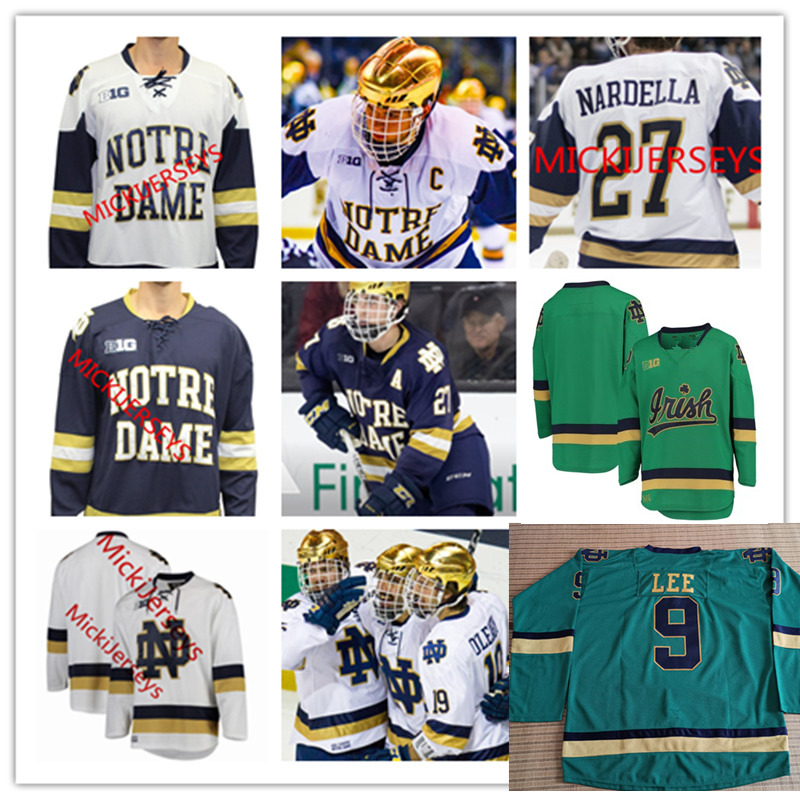 

Mens Custom NCAA ND #22 Andrew Peeke Hockey Jersey Cal Burke Dylan Malmquist Bobby Nardella Jack Jenkins Cale Morris Jersey S-3XL, Black