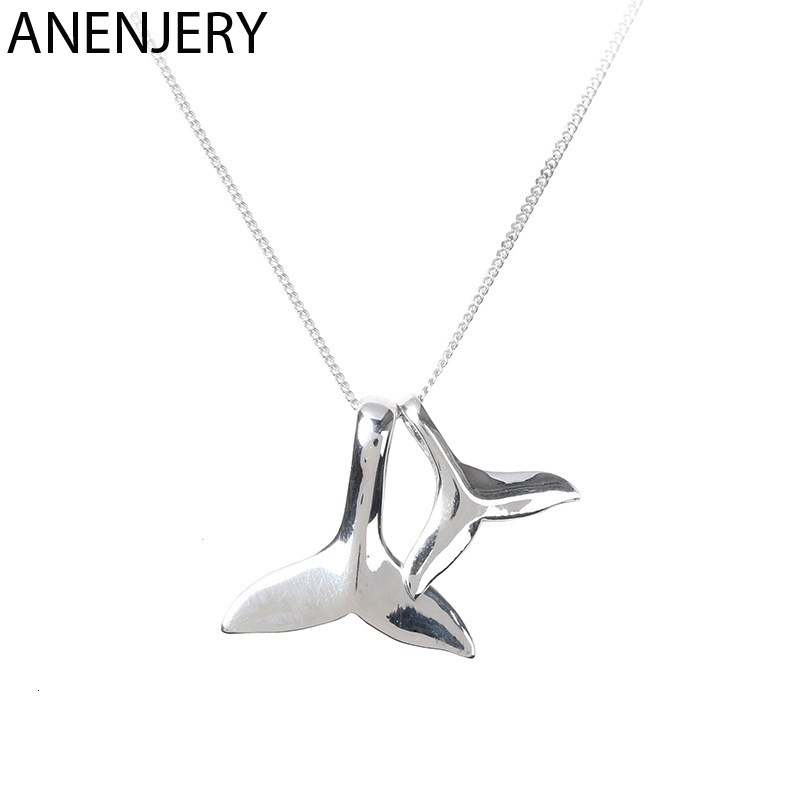 

Double 925 Sterling Silver Mermaid Tail Necklaces For Women Clavicle Chain Choker Best Gift