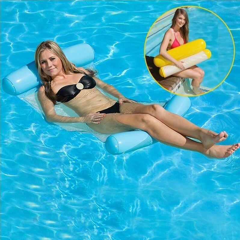 

Inflatable Pool Floating Water Hammock Float Lounger Floating Bed Chair Swimming Pool Inflatable Hammock Bed Pool Outdoor Foldable Party Toy