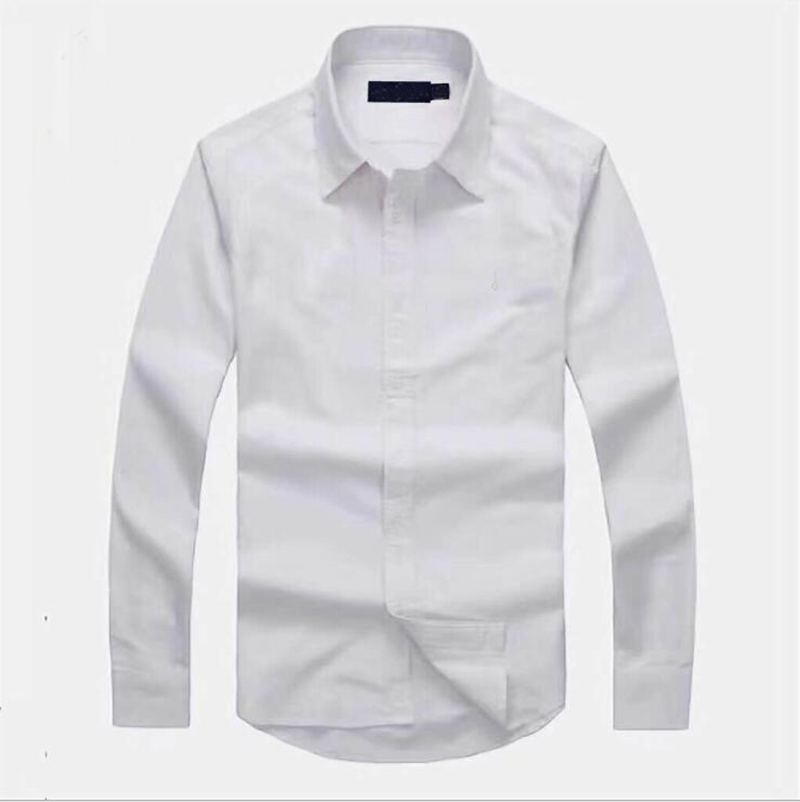 

Oxfords Casual Men Shirt Famous Trend Tshirts Top Quality Embroidery Quality Business T-shirts Long Sleeve dress shirt, Army green